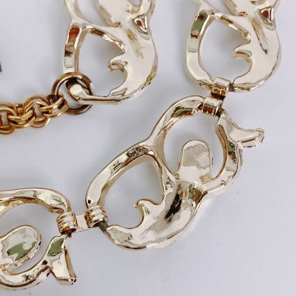 Vintage Mid Century Modernist White Enamel Link Casual Choker Necklace 1950s - Picture 12 of 13